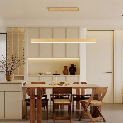 Brilagi - Lampadario LED dimmerabile SLEEKLINE SMART LED/40W/230V Wi-Fi Tuya finitura rovere + telecomando