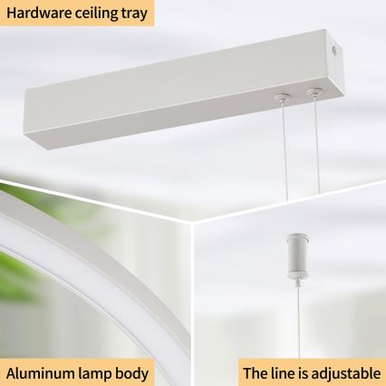 Brilagi - Lampadario LED dimmerabile a sospensione su cavo PORTOFINO LED/98W/230V 3000-6000K argento + telecomando