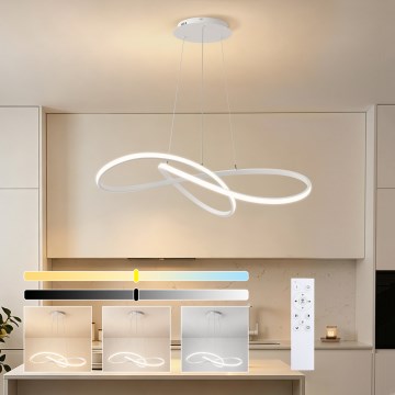 Brilagi - Lampadario LED dimmerabile su cavo INFINITY LED/80W/230V 3000-6000K 80x80 cm bianco + telecomando