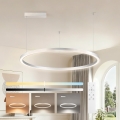 Brilagi - Lampadario LED dimmerabile su cavo PORTOFINO 60W/230V 3000-6000K Ø 80 cm argento + telecomando