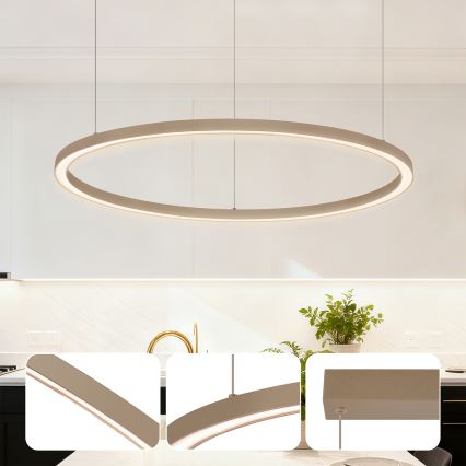 BRILAGI - Lampadario dimmerabile a sospensione su cavo PORTOFINO LED/60W/230V 3000-6000K Ø 80 cm beige + telecomando