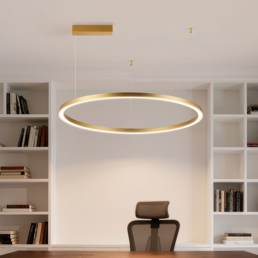 Brilagi - Lampadario LED dimmerabile a sospensione con cavo PORTOFINO LED/60W/230V 3000-6000K diam. 80 cm dorato + telecomando