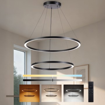 Brilagi - Lampadario LED dimmerabile su cavo PORTOFINO LED/98W/230V 3000-6000K Ø 80 cm nero + telecomando