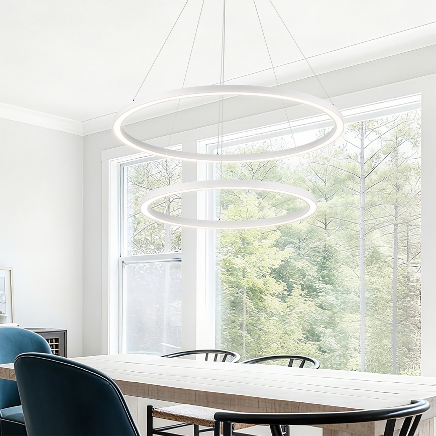 Brilagi - Lampadario LED dimmerabile a cavo PORTOFINO LED/98W/230V 3000-6000K Ø 80 cm bianco + telecomando