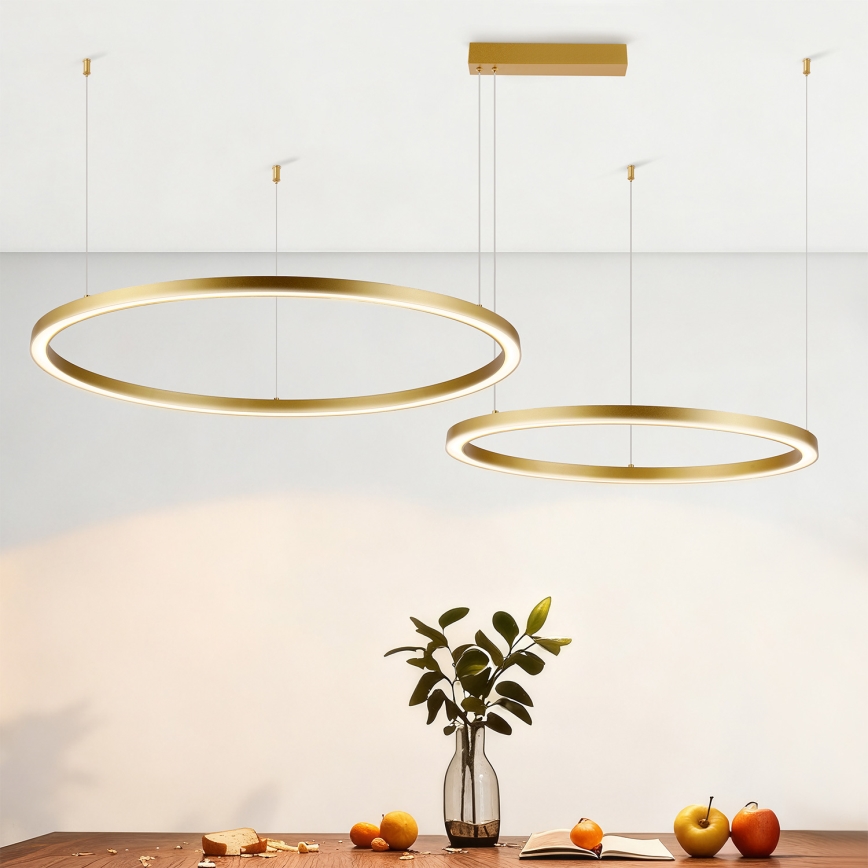 Brilagi - Lampadario LED dimmerabile su cavo PORTOFINO LED/98W/230V 3000-6000K dorato + telecomando