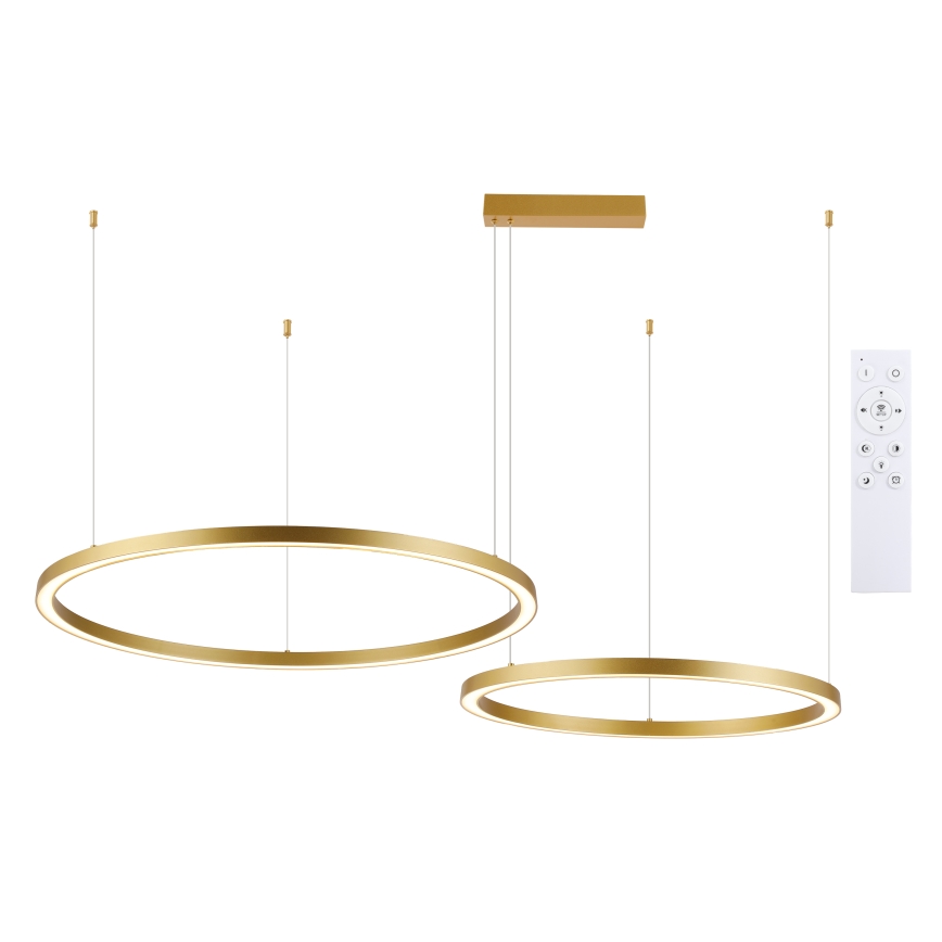 Brilagi - Lampadario LED dimmerabile su cavo PORTOFINO LED/98W/230V 3000-6000K dorato + telecomando