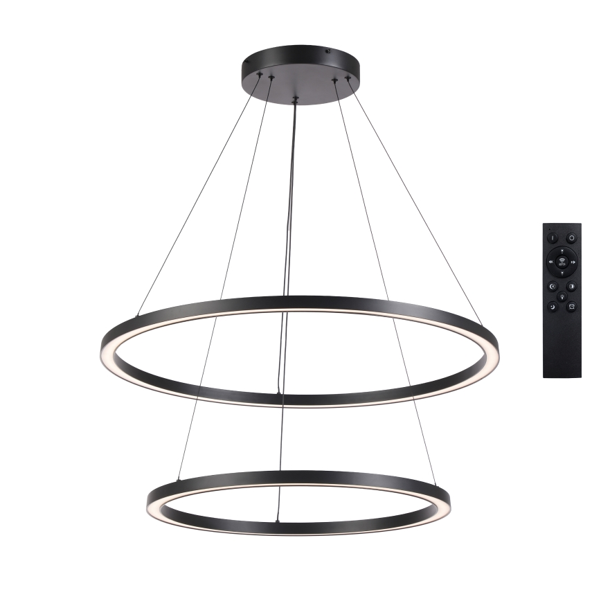 Brilagi - Lampadario LED dimmerabile a sospensione su cavo PORTOFINO LED/98W/230V 3000-6000K Ø 80 cm nero + telecomando