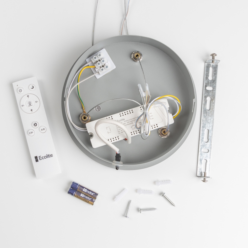 Brilagi - Lampadario LED Dimmerabile su corda FALCON LED/80W/230V 3000-6500K grigio + telecomando
