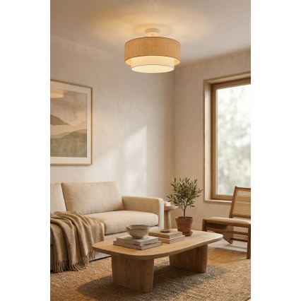 Brilagi - Lampadario LED montato a soffitto BOHO ECO 1xE27/10W/230V Ø 40 cm beige/crema