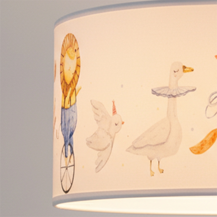 Brilagi - Lampadario LED per bambini a sospensione BOBO 1xE27/60W/230V Ø 35 cm bianco/con animaletti