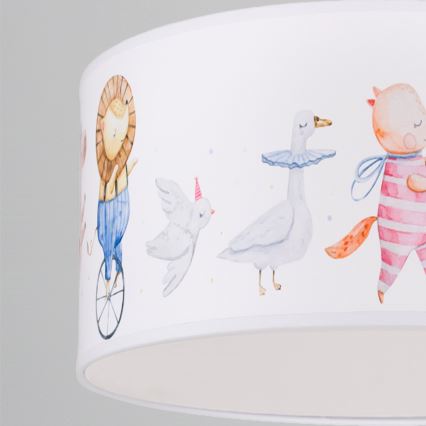 Brilagi - Lampadario LED per bambini a sospensione BOBO 1xE27/60W/230V Ø 35 cm bianco/con animaletti