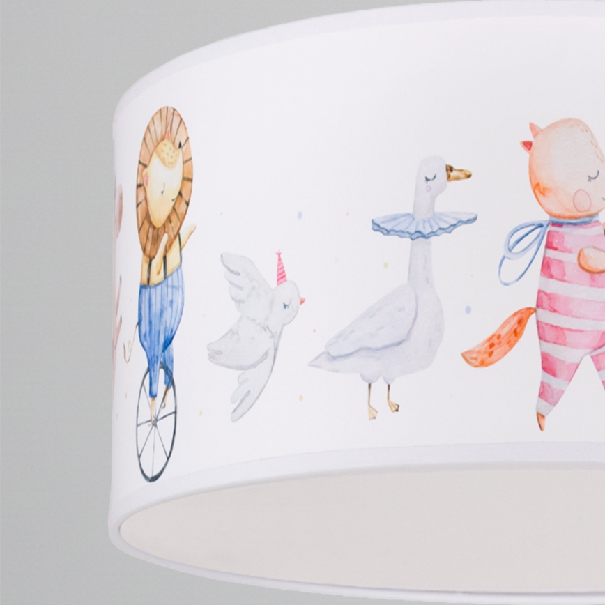 Brilagi - Lampadario LED per bambini a sospensione BOBO 1xE27/60W/230V Ø 35 cm bianco/con animaletti