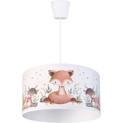 Brilagi - Lampadario LED per bambini a sospensione con cavo BOBO 1xE27/10W/230V Ø 35 cm bianco/animaletti