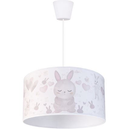 Brilagi - Lampadario LED per bambini a sospensione con cavo BOBO 1xE27/10W/230V Ø 35 cm bianco/coniglietti