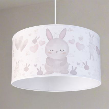 Brilagi - Lampadario LED per bambini a sospensione con cavo BOBO 1xE27/10W/230V Ø 35 cm bianco/coniglietti
