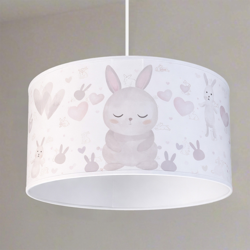 Brilagi - Lampadario LED per bambini a sospensione con cavo BOBO 1xE27/10W/230V Ø 35 cm bianco/coniglietti
