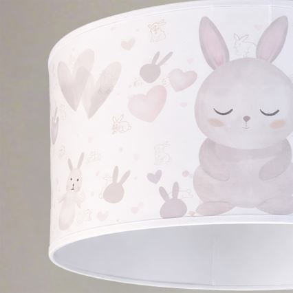 Brilagi - Lampadario LED per bambini a sospensione con cavo BOBO 1xE27/10W/230V Ø 35 cm bianco/coniglietti