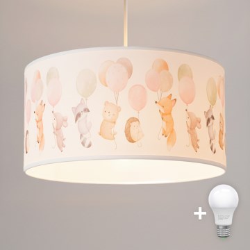 Brilagi - Lampadario LED per bambini a sospensione con cavo BOBO 1xE27/10W/230V Ø 35 cm bianco/motivo animali