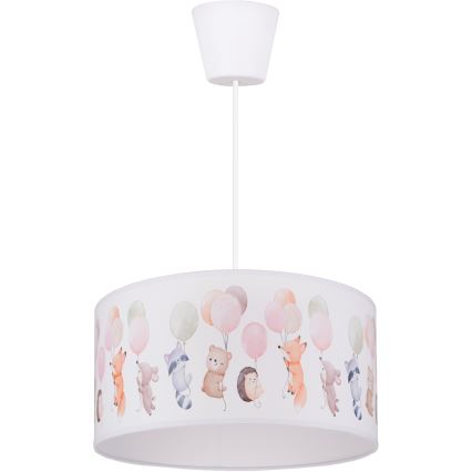 Brilagi - Lampadario LED per bambini a sospensione con cavo BOBO 1xE27/10W/230V Ø 35 cm bianco/motivo animali