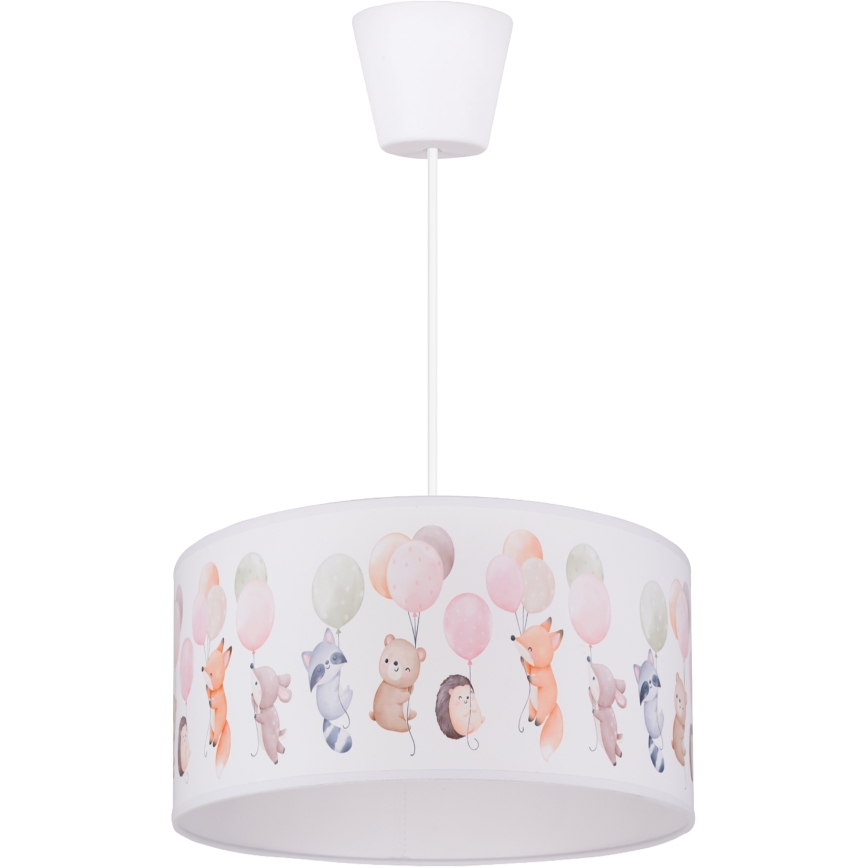Brilagi - Lampadario LED per bambini a sospensione con cavo BOBO 1xE27/10W/230V Ø 35 cm bianco/motivo animali