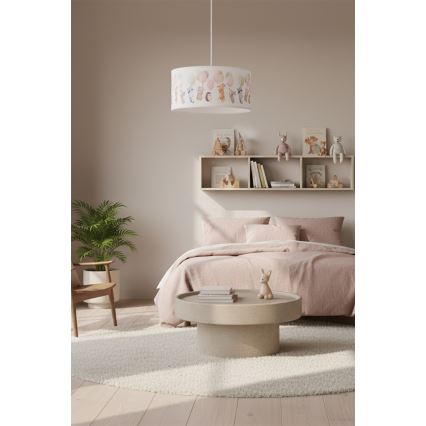 Brilagi - Lampadario LED per bambini a sospensione con cavo BOBO 1xE27/10W/230V Ø 35 cm bianco/motivo animali