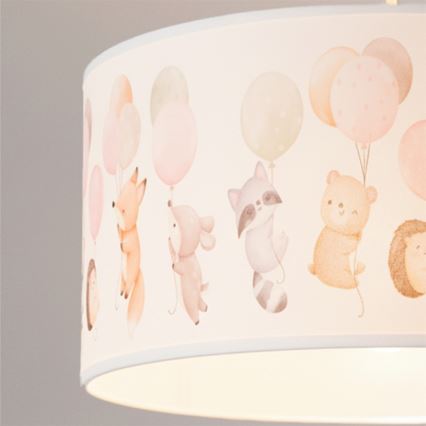 Brilagi - Lampadario LED per bambini a sospensione con cavo BOBO 1xE27/10W/230V Ø 35 cm bianco/motivo animali