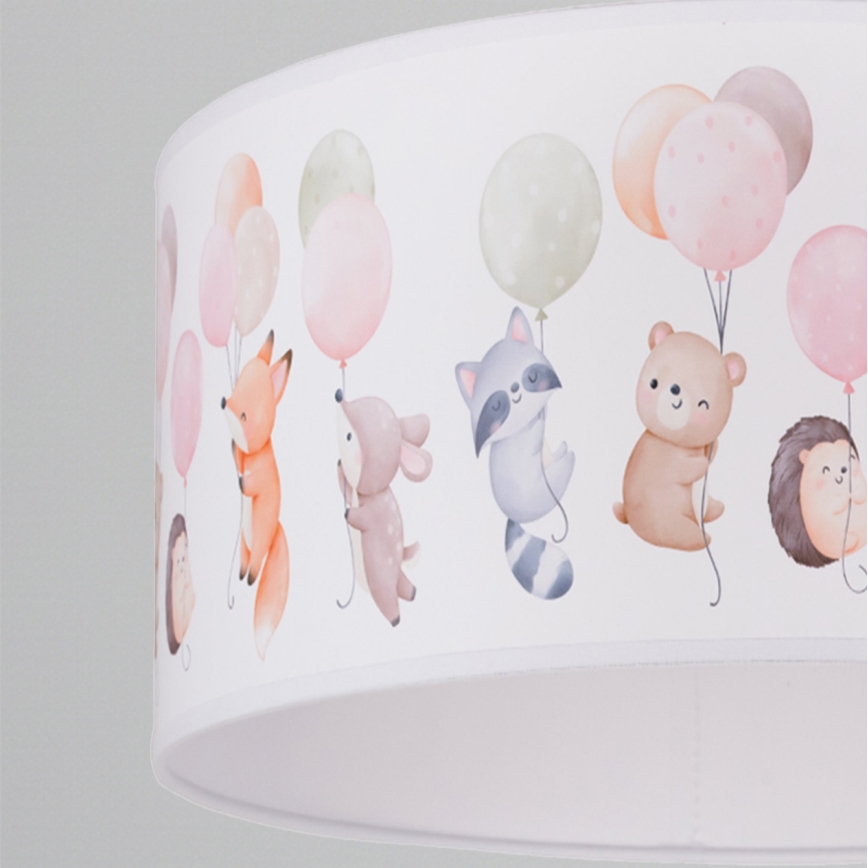 Brilagi - Lampadario LED per bambini a sospensione con cavo BOBO 1xE27/10W/230V Ø 35 cm bianco/motivo animali