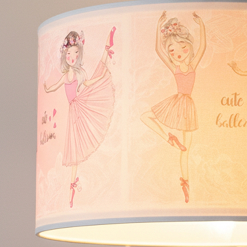 Brilagi - Lampadario LED per bambini a sospensione con cavo BOBO 1xE27/10W/230V Ø 35 cm rosa/ballerine