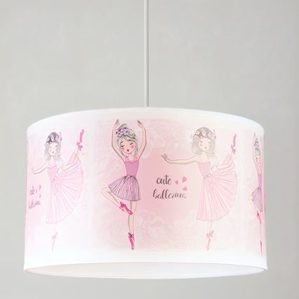 Brilagi - Lampadario LED per bambini a sospensione con cavo BOBO 1xE27/10W/230V Ø 35 cm rosa/ballerine