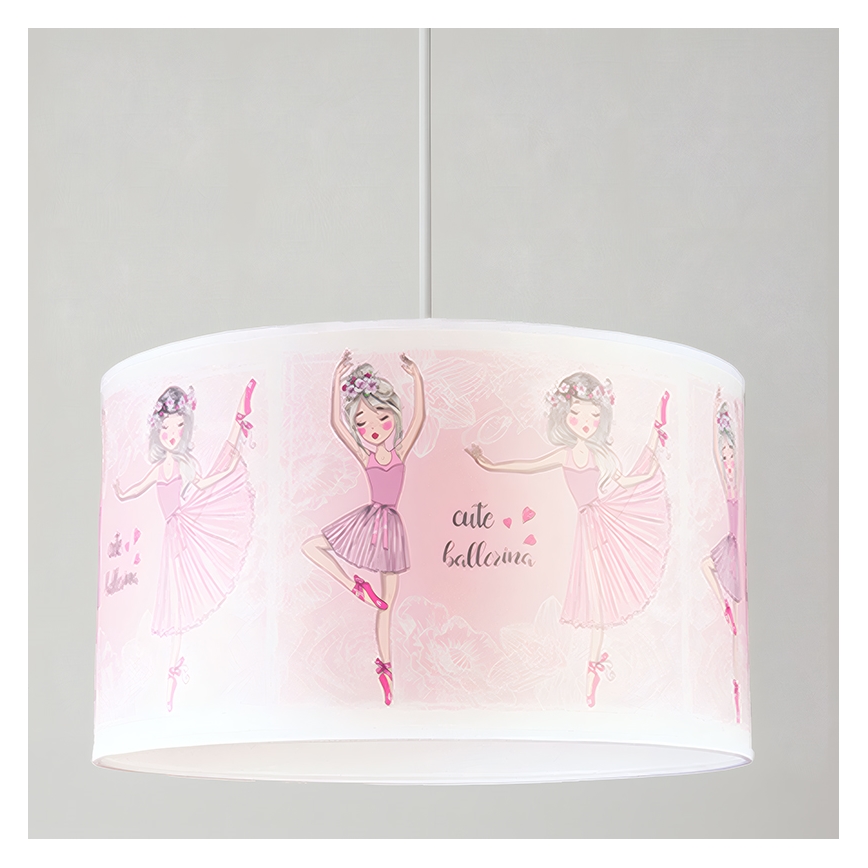 Brilagi - Lampadario LED per bambini a sospensione con cavo BOBO 1xE27/10W/230V Ø 35 cm rosa/ballerine