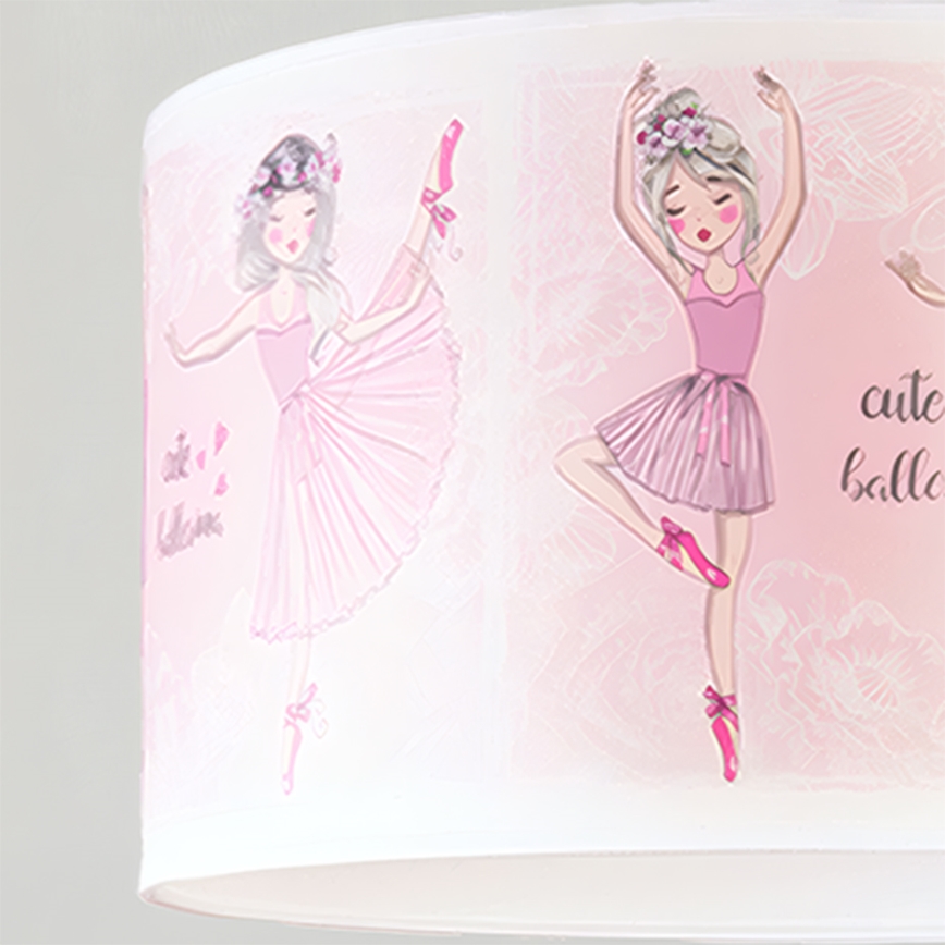 Brilagi - Lampadario LED per bambini a sospensione con cavo BOBO 1xE27/10W/230V Ø 35 cm rosa/ballerine