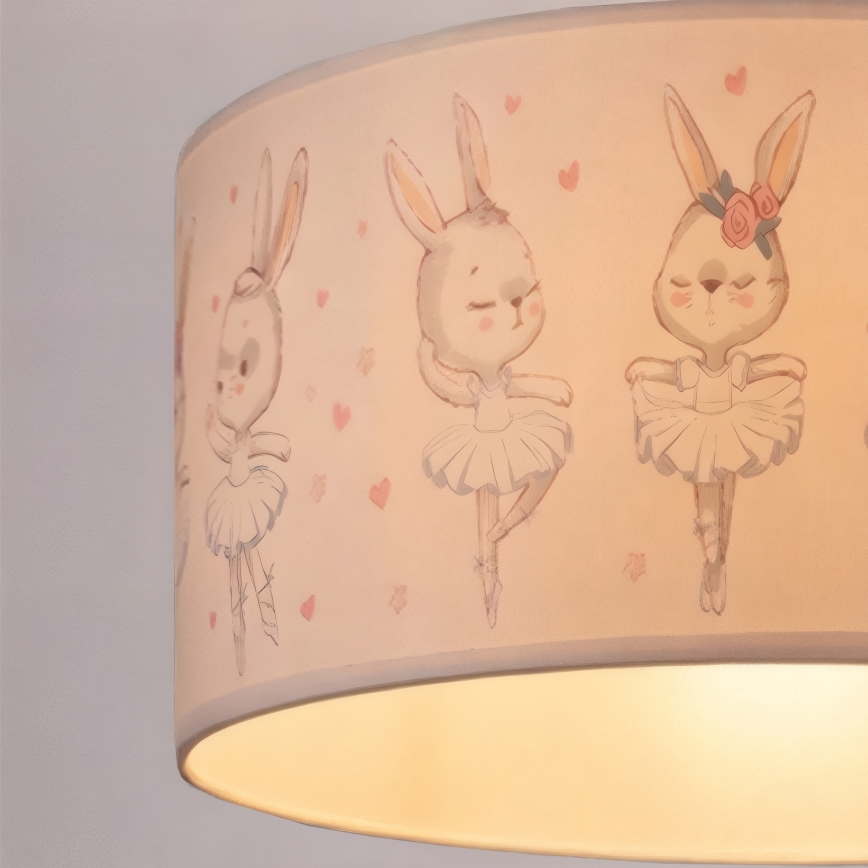 Brilagi - Lampadario LED per bambini a sospensione con cavo BOBO 1xE27/60W/230V Ø 35 cm bianco/coniglietti