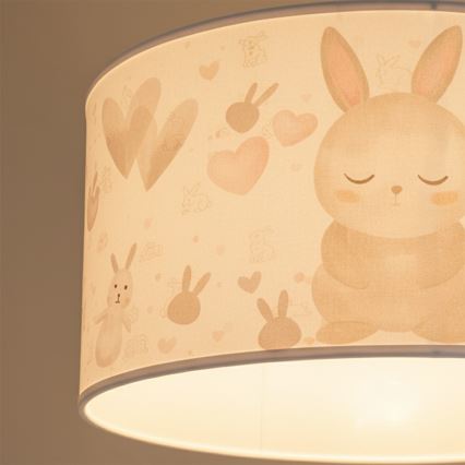 Brilagi - Lampadario LED per bambini a sospensione con cavo BOBO 1xE27/60W/230V Ø 35 cm bianco/coniglietti