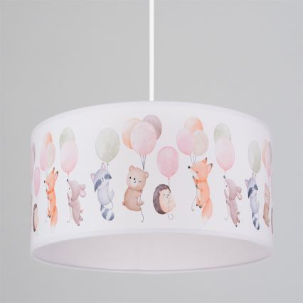 Brilagi - Lampadario LED per bambini a sospensione con cavo BOBO 1xE27/60W/230V Ø 35 cm bianco/motivo animali