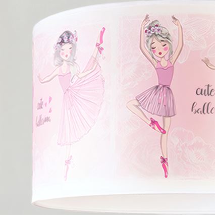 Brilagi - Lampadario LED per bambini a sospensione con cavo BOBO 1xE27/60W/230V Ø 35 cm rosa/ballerine