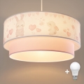 Brilagi- Lampadario LED per bambini a sospensione con cavo BOBO 1xE27/60W/230V Ø 40 cm crema/rosa/blu reale
