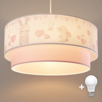 Brilagi- Lampadario LED per bambini a sospensione con cavo BOBO 1xE27/60W/230V Ø 40 cm crema/rosa/blu reale
