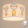 Brilagi - Lampadario LED per bambini su cavo BOBO 1xE27/10W/230V Ø 35 cm bianco/a tema animali
