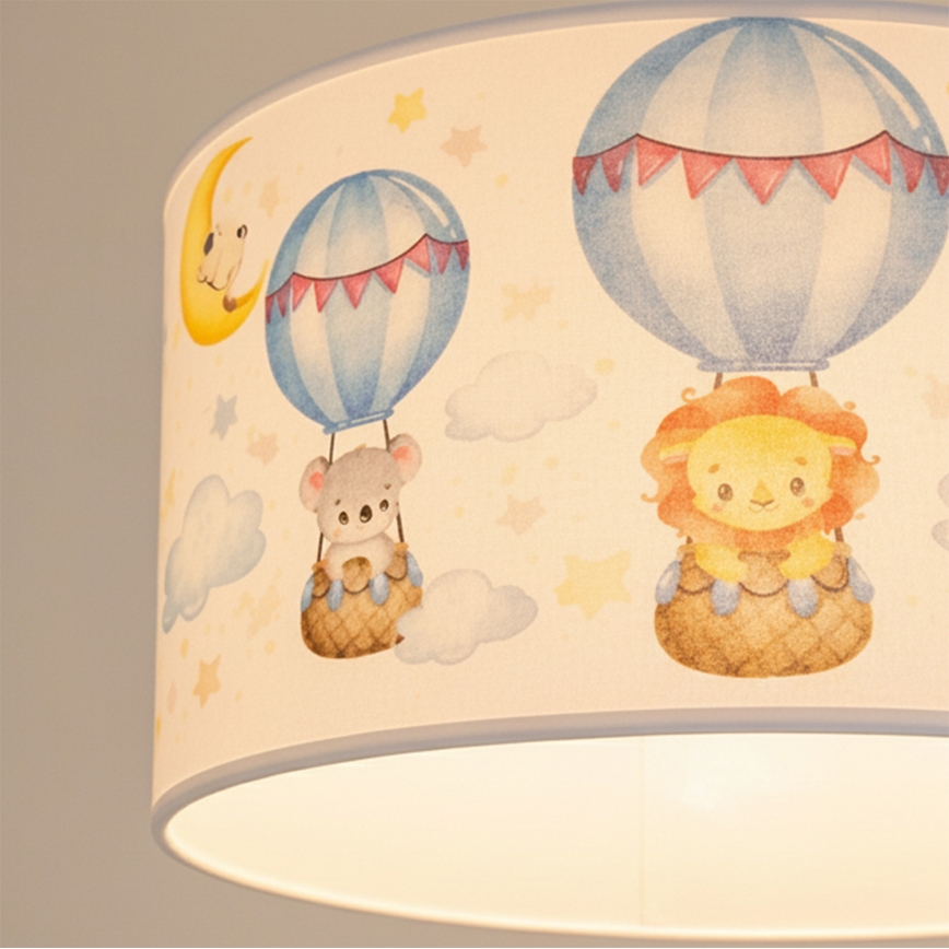 Brilagi - Lampadario LED per bambini su cavo BOBO 1xE27/10W/230V Ø 35 cm bianco/a tema animali