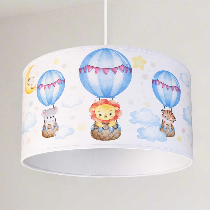 Brilagi - Lampadario LED per bambini su cavo BOBO 1xE27/10W/230V Ø 35 cm bianco/a tema animali