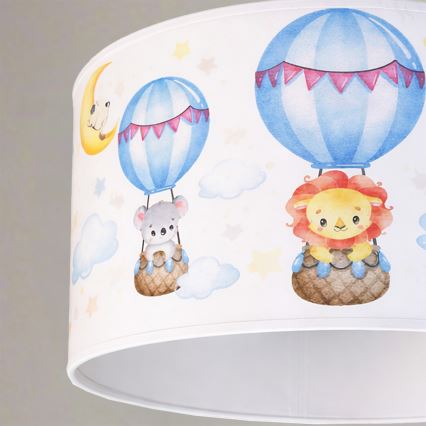 Brilagi - Lampadario LED per bambini su cavo BOBO 1xE27/10W/230V Ø 35 cm bianco/a tema animali