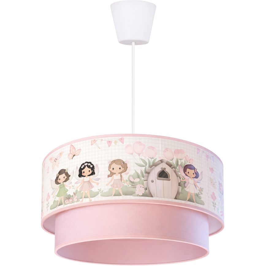 Brilagi - Lampadario LED per bambini su cavo BOBO 1xE27/10W/230V Ø 40 cm rosa/fate