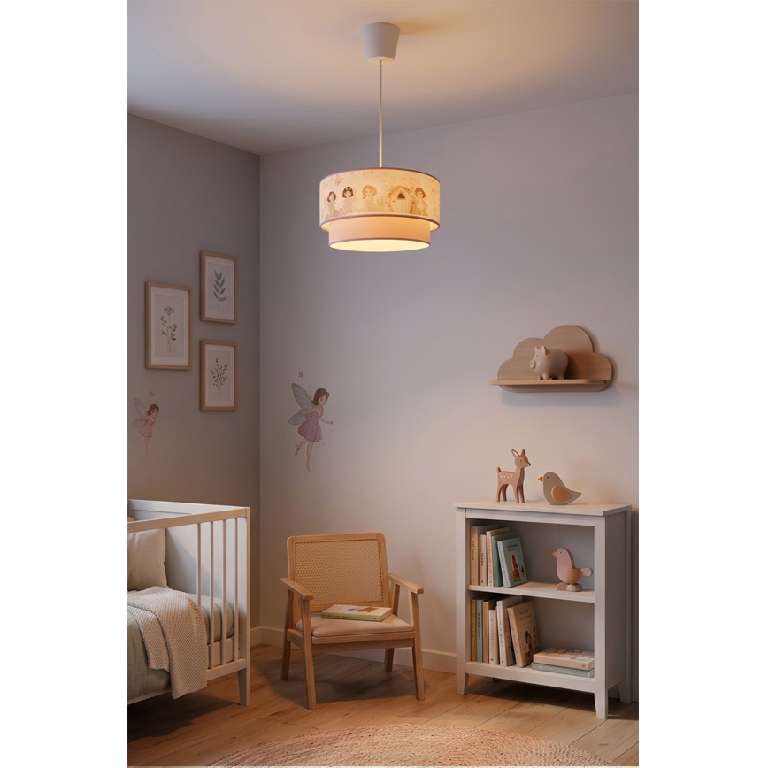 Brilagi - Lampadario LED per bambini su cavo BOBO 1xE27/10W/230V Ø 40 cm rosa/fate