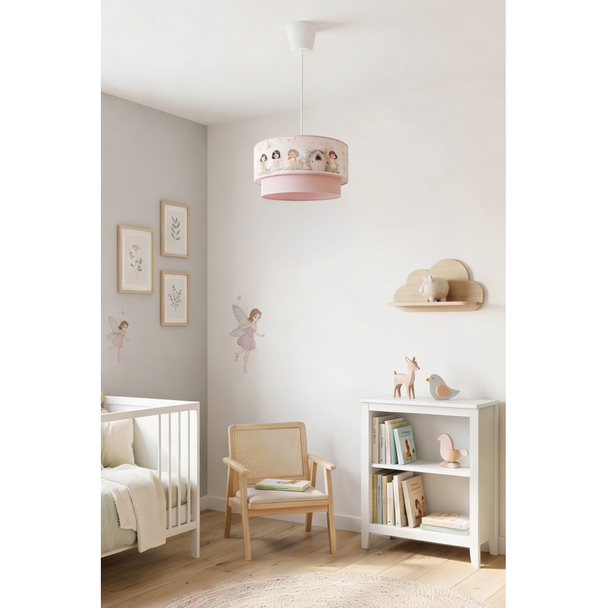 Brilagi - Lampadario LED per bambini su cavo BOBO 1xE27/10W/230V Ø 40 cm rosa/fate