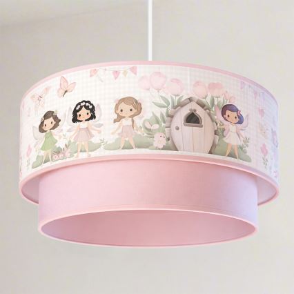 Brilagi - Lampadario LED per bambini su cavo BOBO 1xE27/10W/230V Ø 40 cm rosa/fate