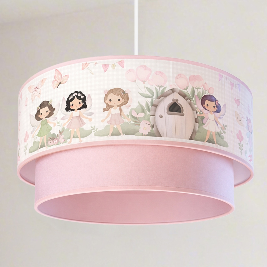 Brilagi - Lampadario LED per bambini su cavo BOBO 1xE27/10W/230V Ø 40 cm rosa/fate