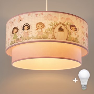 Brilagi - Lampadario LED per bambini su cavo BOBO 1xE27/60W/230V Ø 40 cm rosa/fate