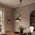 Brilagi - Lampadario LED regolabile su asta IRONBEAM 1xE27/60W/230V nero