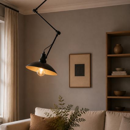 BRILAGI - Lampadario LED regolabile su asta IRONBEAM 1xE27/60W/230V nero