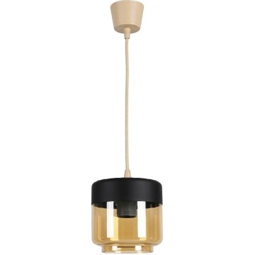 Brilagi - Lampadario LED RETRO GLASS 1xE27/60W/230V Ø 14 cm beige/fumé beige/nera